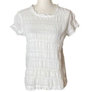 Sundance Womens White Cloud Nine Scrunch Stretch Top Small